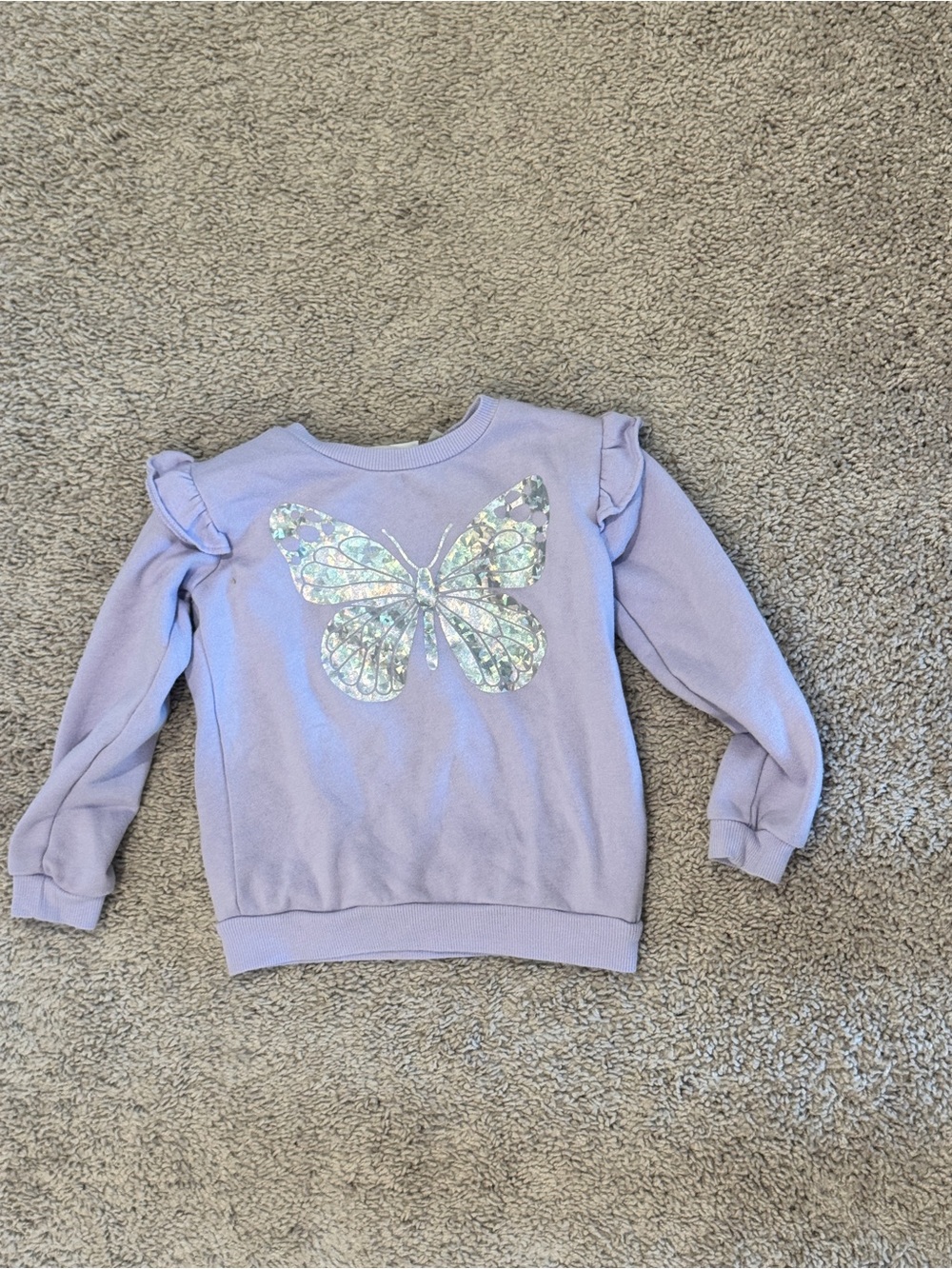 Girls' Lavender Butterfly Sweatshirt